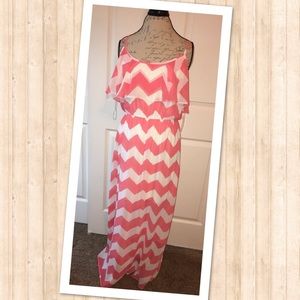 Brand New Chevron Stripe Maxi-Dress